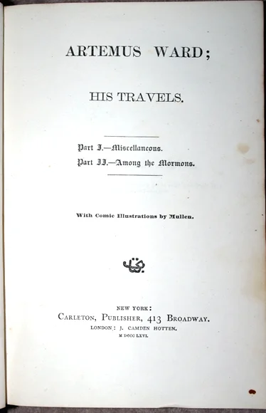 Artemus Ward (Charles Farrar Browne)