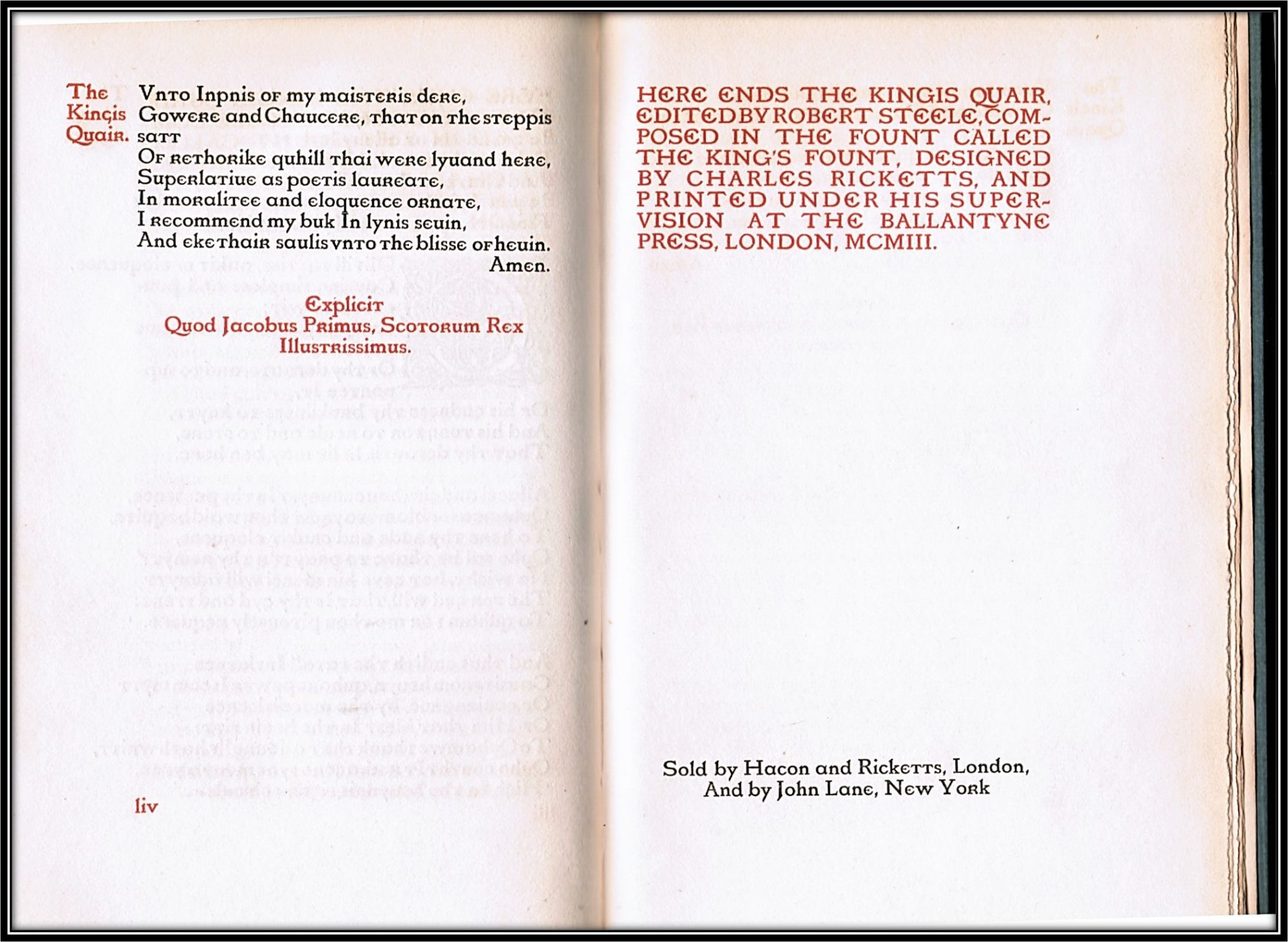 (Vale Press) King James I of Scotland. Edited by Robert Steele