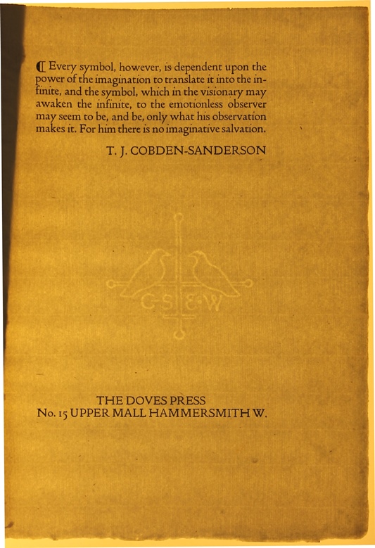 T.J. Doves Press) Cobden-Sanderson