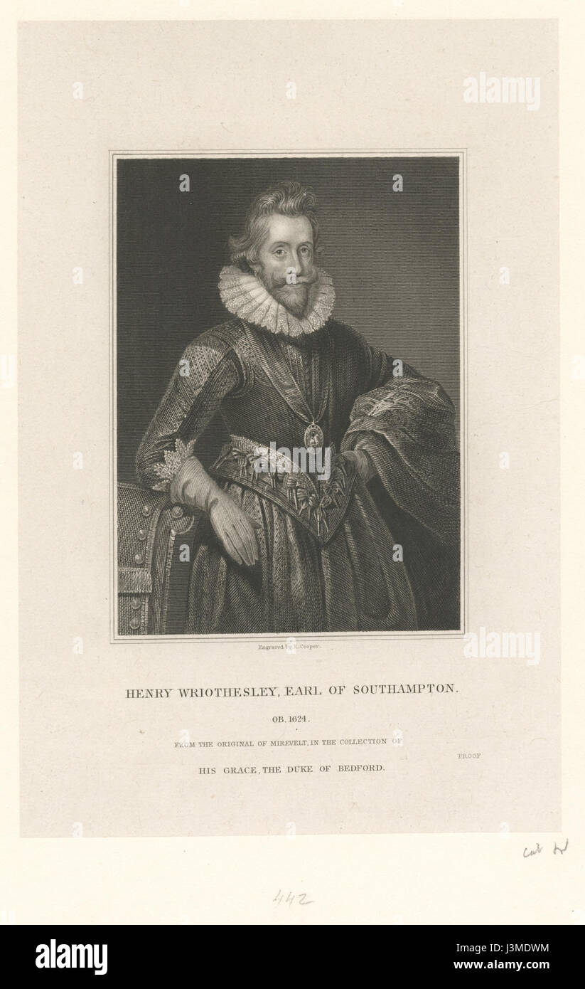Earl of Southampton Henry Wriothesley